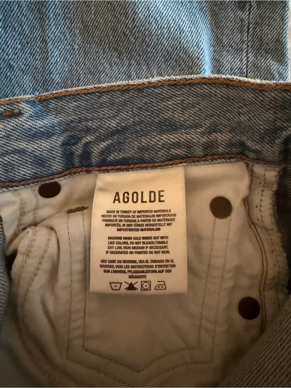 Agolde Light Blue Distressed Boyfriend Jeans - Picture 5 of 6
